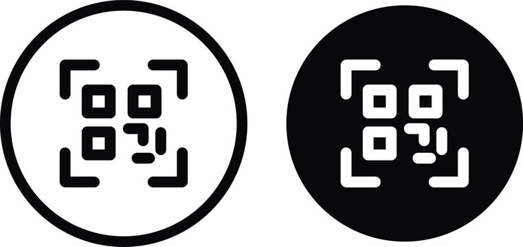 scan qr code icon scanning code sign. Simple digital scanning qr code label, vector illustration
