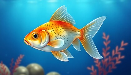 Fototapeta premium Oranda Goldfish Aquarium Close-Up