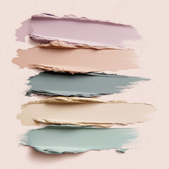 Obraz premium Abstract strokes of pastel-colored paint in beige lilac green and cream tones creating a textured and artistic composition on a soft neutral background for creative inspiration