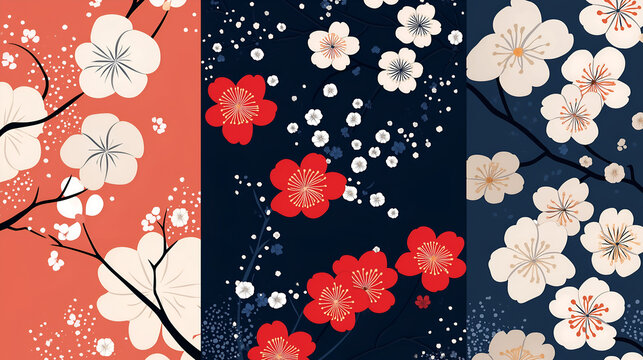 Japanese pattern cherry blossom spring background.