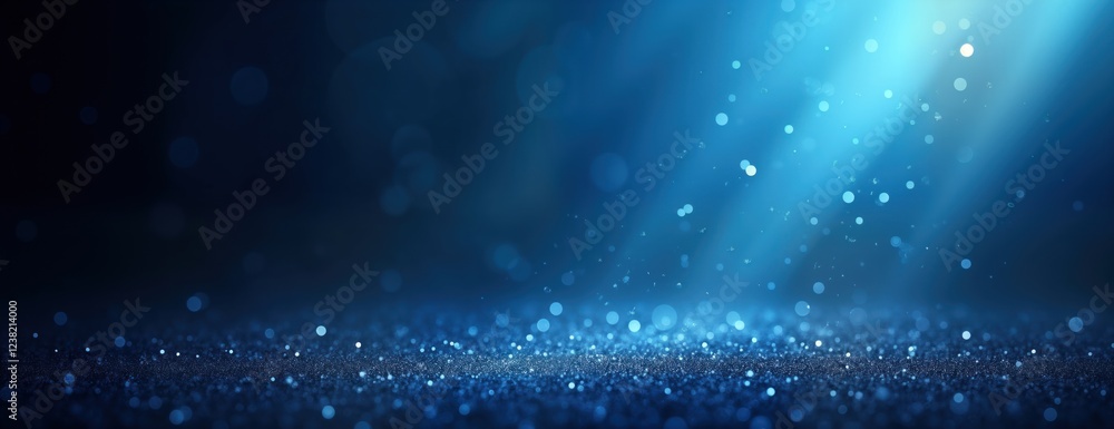 Poster dark blue gradient background with light effects. sparkling texture creates bright, soft focus. ligh