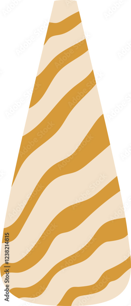 Poster wavy lines create a mesmerizing pattern on an elongated triangular shape, blending modern aesthetics