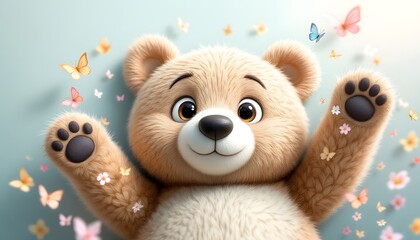 cute animation cartoon character animal bear digital art image generative ai
