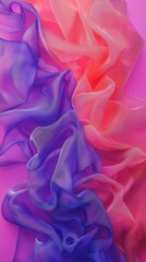 Fototapeta premium Vibrant Fabric Drapery in Shades of Pink and Purple on Smooth Background