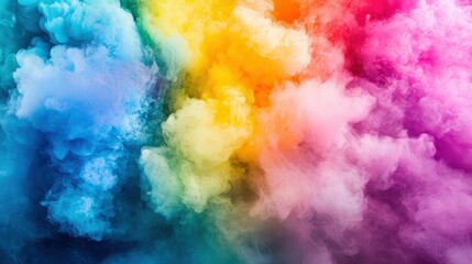 Fototapeta premium Colorful Smoke Background in Vibrant Shades of Blue, Yellow, Pink