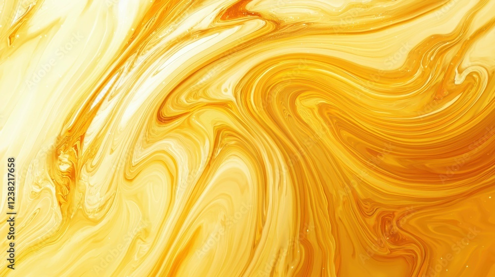 Poster abstract yellow swirl background with fluid pattern and bright colors