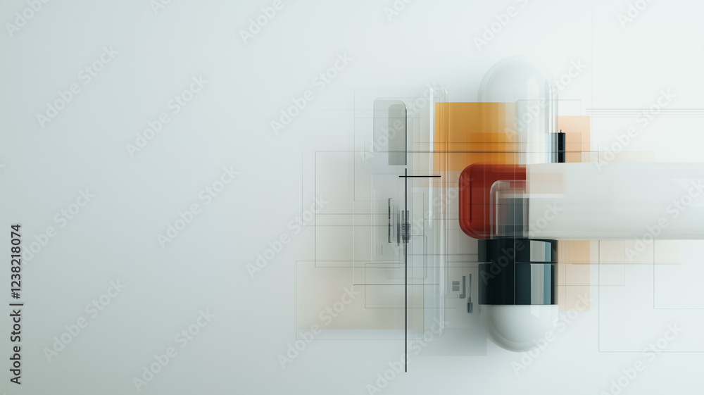 Poster abstract medical technology: a stylized close-up shot of medical testing equipment, showcasing sleek