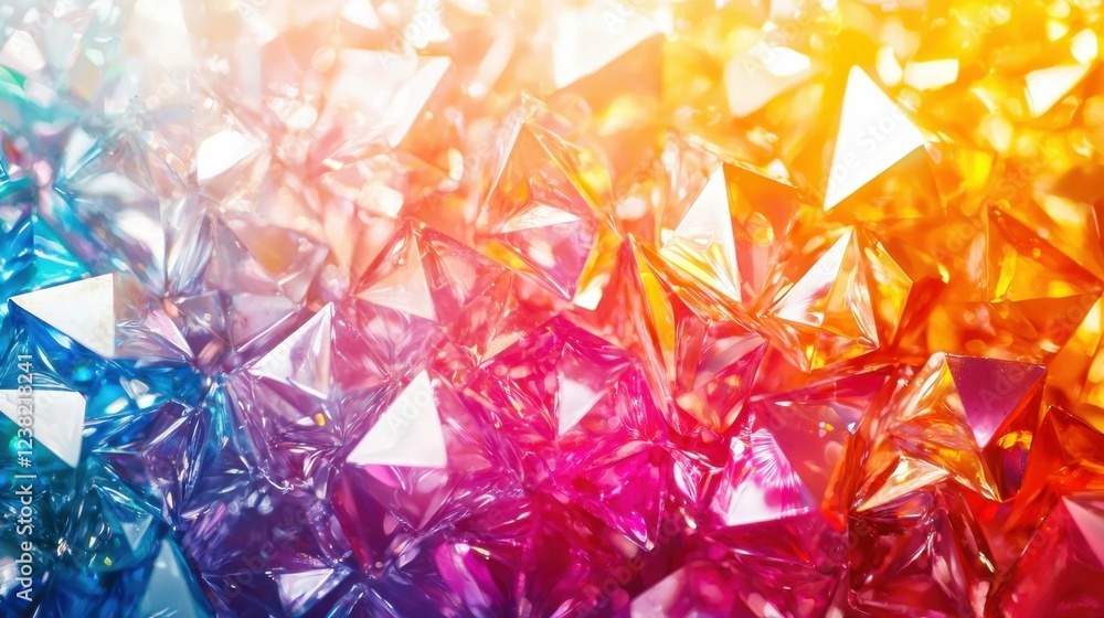 Poster colorful prism patterns with soft lighting in abstract design