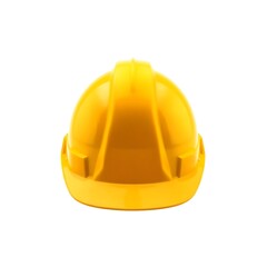 Fototapeta premium Yellow Construction Hard Hat Isolated on White Background - Safety Equipment for Construction Workers