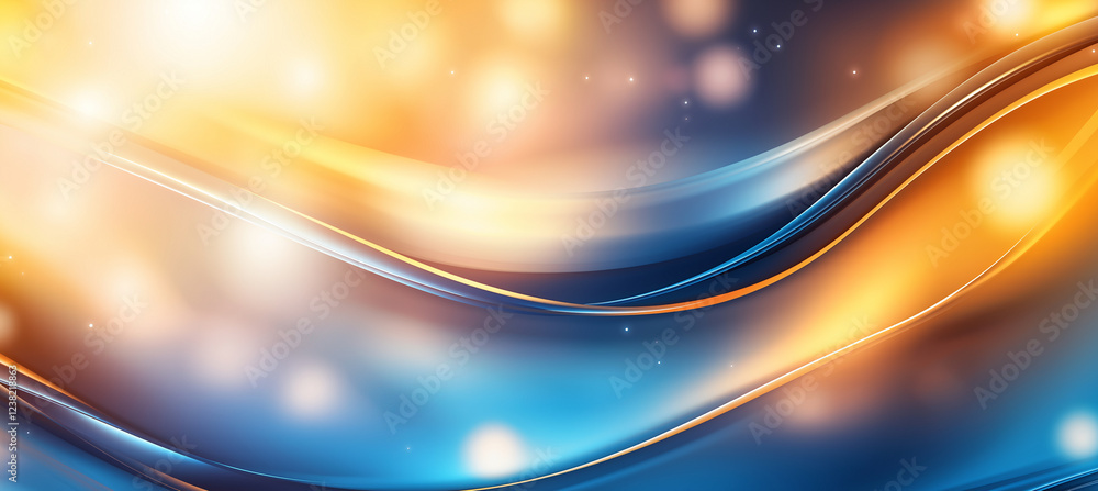 Aufkleber bright and vibrant abstract background featuring smooth waves of blue and orange, creating dynamic a