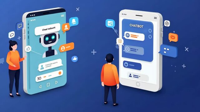 Chatbot, phone and ai for digital technology, communication and support. Mobile app, message and conversation with artificial intelligence, automation and service
