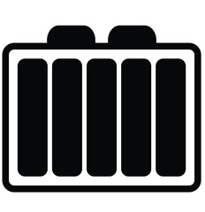 Sustainable energy green battery icon vector illustration with white background.