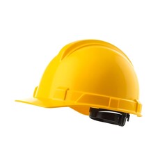 Yellow Construction Hard Hat Isolated on White Background - Safety Equipment for Construction Workers
