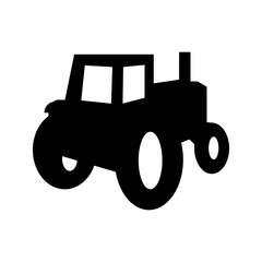 Tractor black icon isolated. Vector
