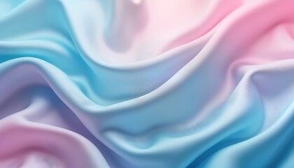 Obraz premium Elegant silk fabric with soft pastel colours gradient. Fluid, wavy texture. Beautiful folds, ripples. Perfect for wallpaper. Modern design. High-quality textile. Delicate, romantic. Looks like