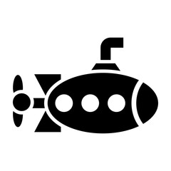 Toy Submarine Glyph Icon Design