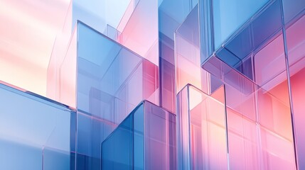 Abstract glass cityscape sunrise background design