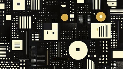 Abstract geometric pattern, dark background, website banner, digital art