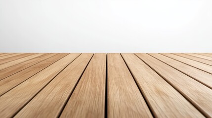 Teak deck of a yacht beautifully presented against a clean white backdrop highlighting the craftsmanship and natural elegance of marine flooring in nautical design