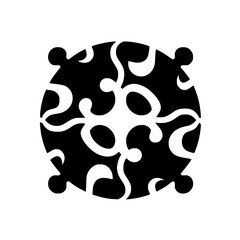 Abstract Black and White Circular Pattern: A Modern Geometric Design.  Perfect for graphic design projects, backgrounds, and decorative elements.  Bold, simple, and visually striking.