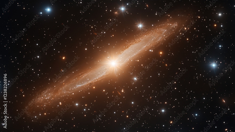 Poster scene of a distant star cluster glowing softly amidst the cold, dark void of interstellar space.