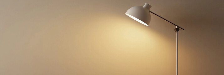 Minimalist Modern Wall Lamp with Warm White Light, Enhancing a Stylish and Cozy Interior Space. 3d render