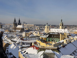 Prague with snow