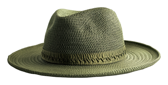 PNG Classic green straw hat for outdoors