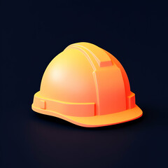 Fototapeta premium Bright orange construction safety helmet.