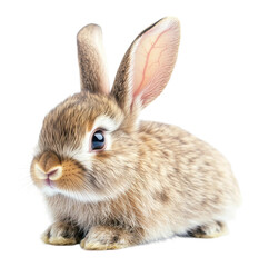 Fototapeta premium PNG Cute bunny with fluffy fur sitting quietly