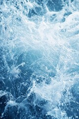 Fototapeta premium Abstract blue and white flowing wave texture with soft light and smooth motion effect