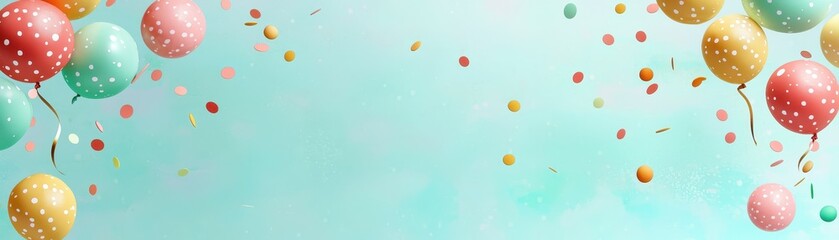 Fototapeta premium Uplifting spectacle, a breathtaking display of colorful balloons soaring through the sky