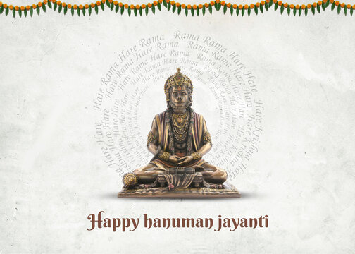 Happy Hanuman Jayanti with Meditation pose