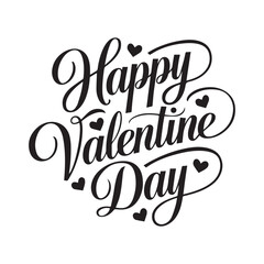 Heart-Shaped Happy Valentine's Day Lettering Design
