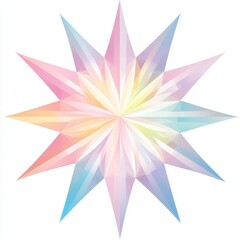 Pastel Geometric Starburst, vibrant pastel gradients radiating from a central point, ideal for digital design and creative projects.