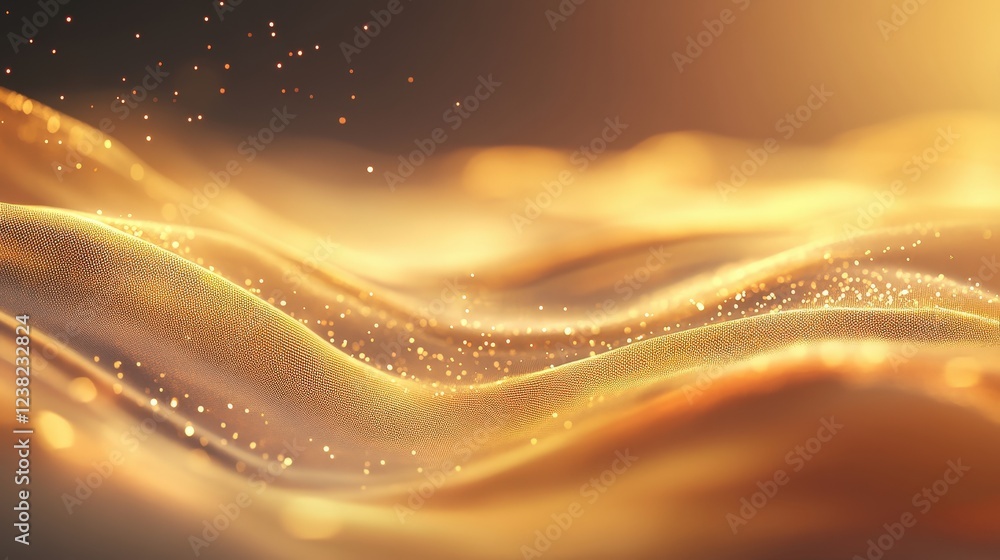 Poster smooth gold gradient with subtle bokeh lights adding depth and elegance