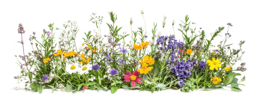 PNG Colorful wildflowers arranged for display