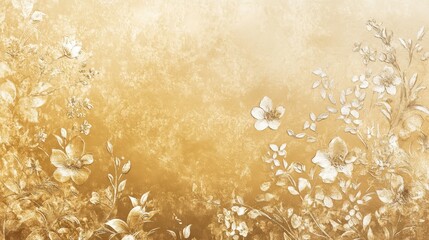 soft gold gradient with delicate floral designs etched into the surface