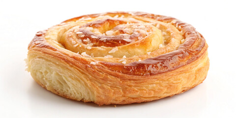 A Scrumptious Danish Pastry Isolated on a White Background