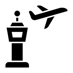 Control Tower Glyph Icon Design