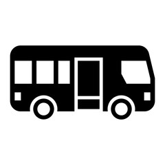 Shuttle Bus Glyph Icon Design