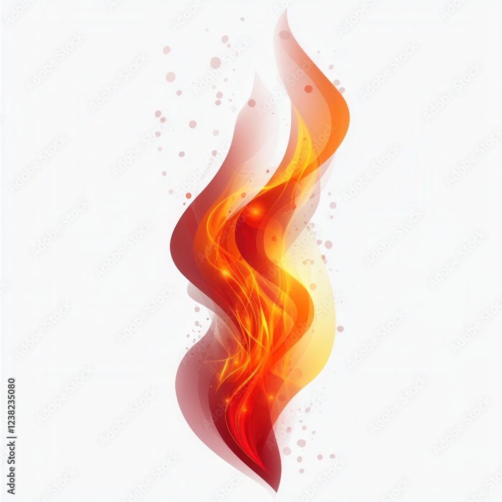 Poster vibrant gradient flame design, dynamic colors blending seamlessly, transparent background for versat
