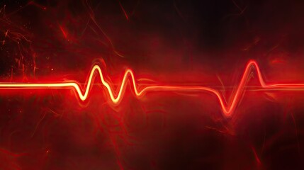 A bright red heart rate line seamlessly flowing across a modern, minimalistic background.