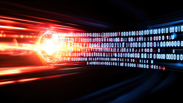 Abstract visualization of cyber attack scenarios with binary code