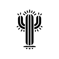 A captivating minimalist cactus illustration, a desert icon in black and white. Perfect for graphic design, home decor, and nature-inspired projects.