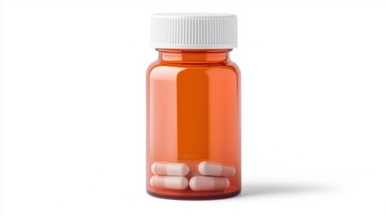 An orange prescription bottle containing white pills, typically used for storing medications in a safe and secure manner.