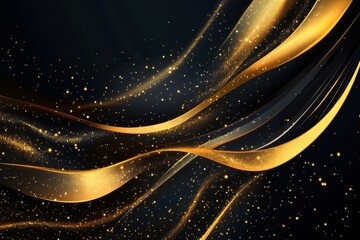 New year's celebration featuring an elegant golden wave design with an abstract sparkling aesthetic for festive festivities and seasonal inspiration
