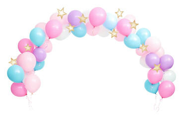 PNG Colorful balloon arch decor for celebrations