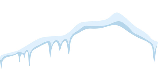 Snowdrift featuring melting icicles glistening in the sun, isolated against a clean white background, ideal for winter and Christmas themed projects and designs