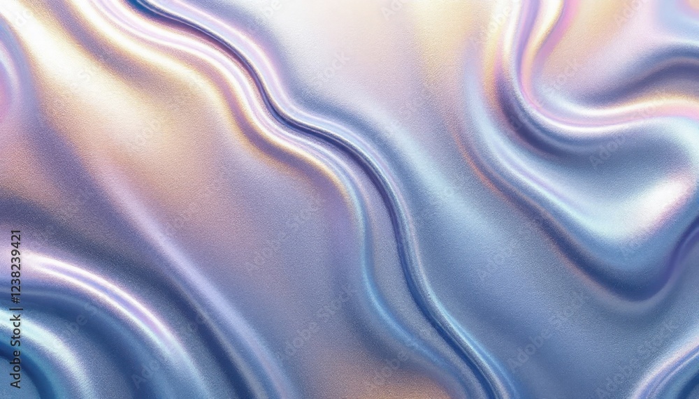 Poster iridescent abstract wavy texture with pastel colors and smooth flowing lines